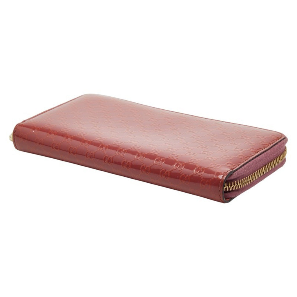 Gucci Pink Red Color Leather Long Wallet (Bi-Fold) (Pre-Owned)