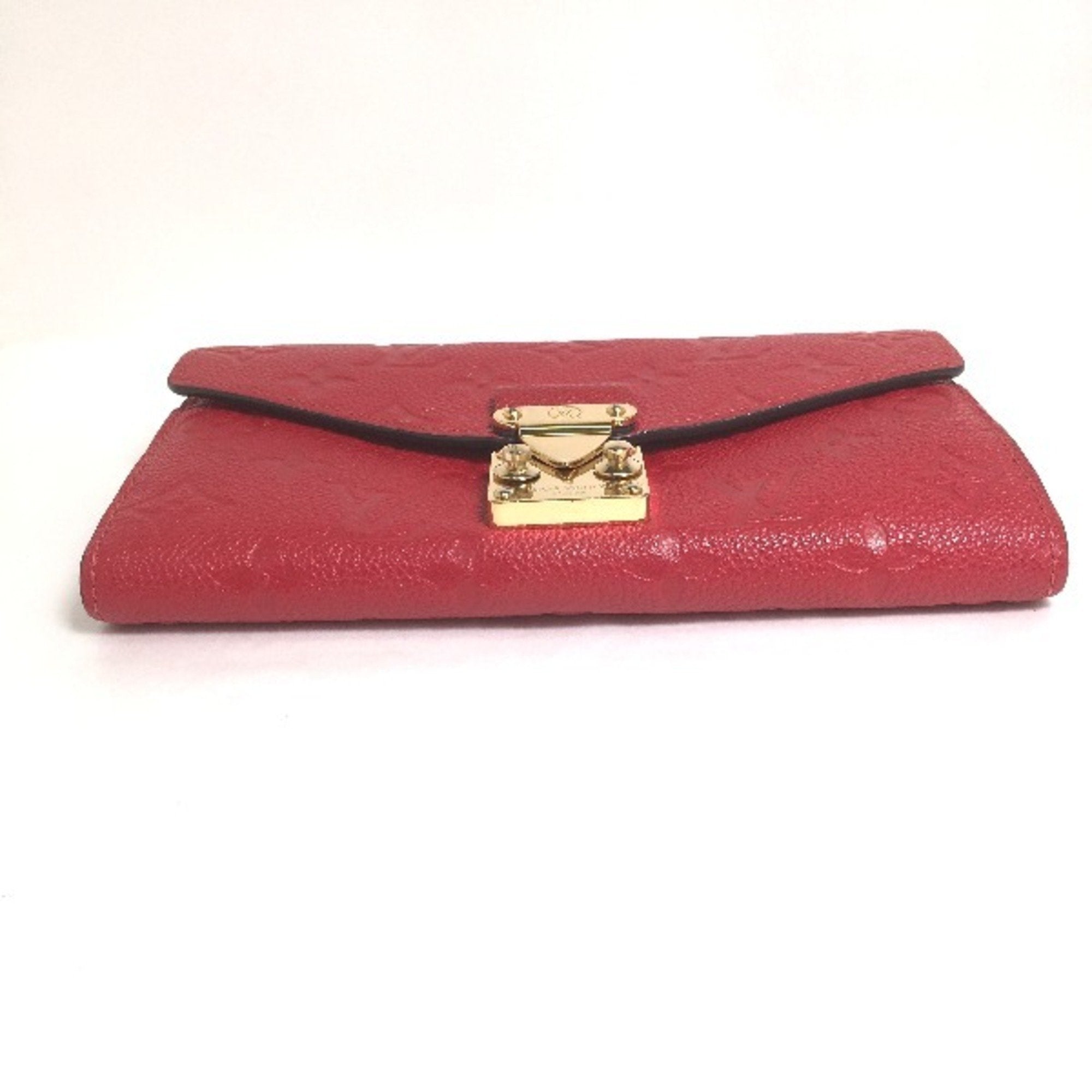 Louis Vuitton Red Color Monogram Long Wallet (Bi-Fold) (Pre-Owned)