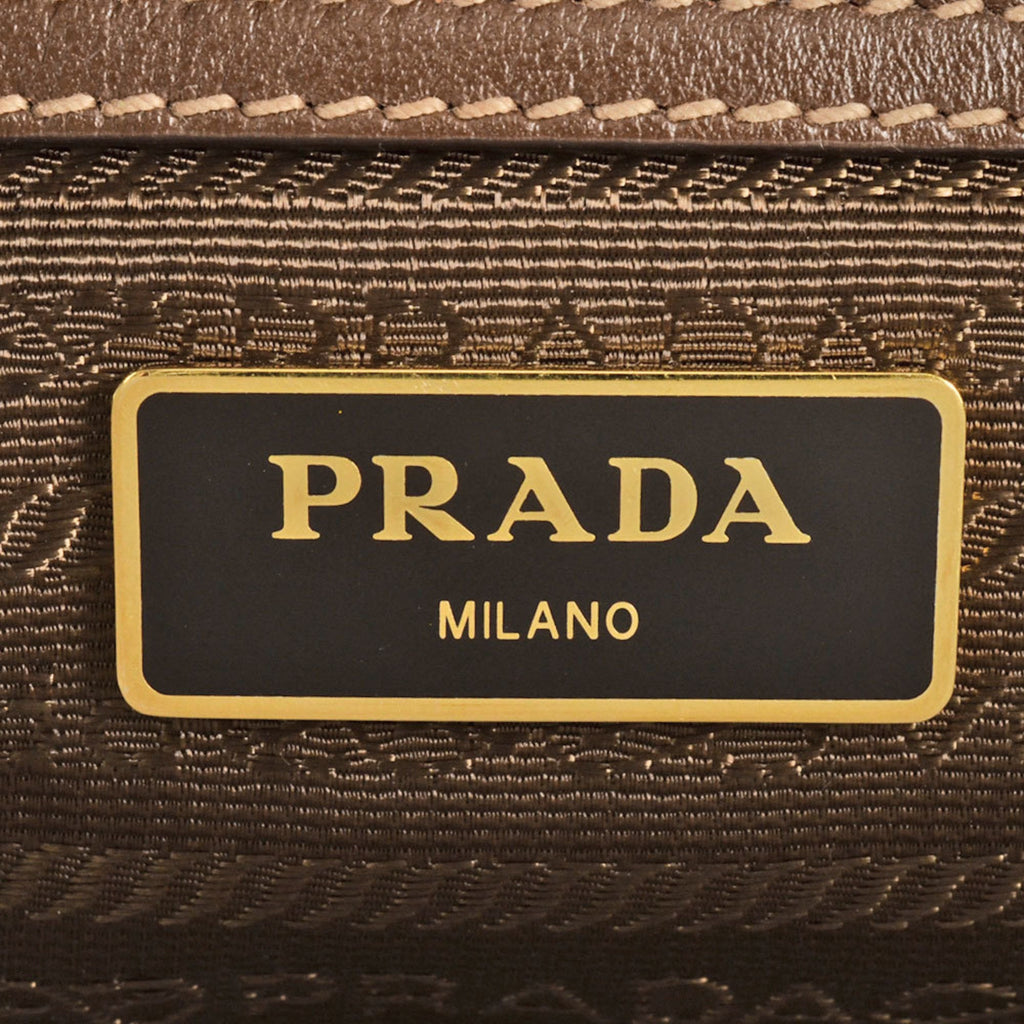 Prada Beige Jacquard Shoulder Bag (Pre-Owned)