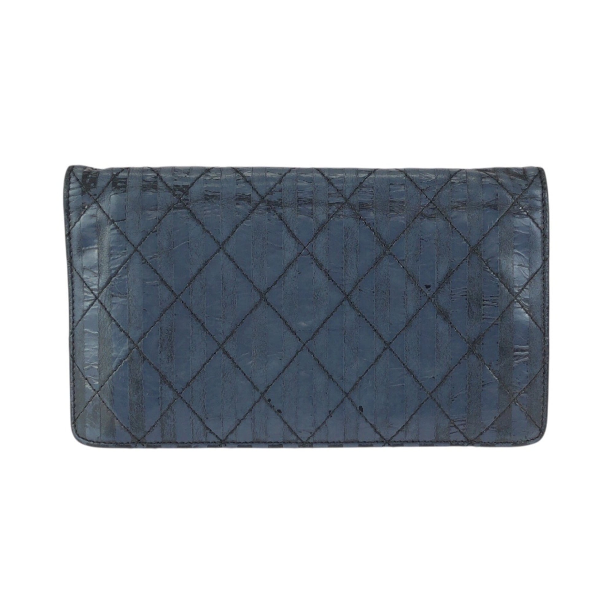 Chanel Navy Leather Wallet (Bi-Fold) (Pre-Owned)