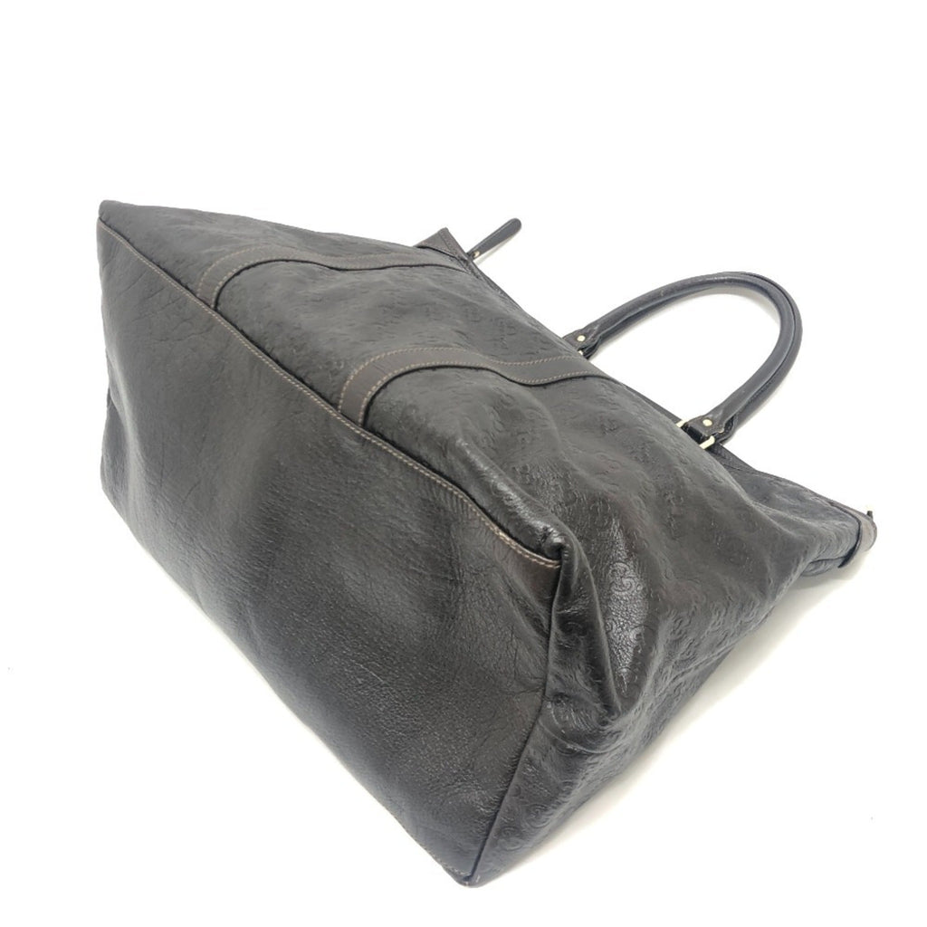 Gucci Brown Leather Handbag Tote Bag (Pre-Owned)