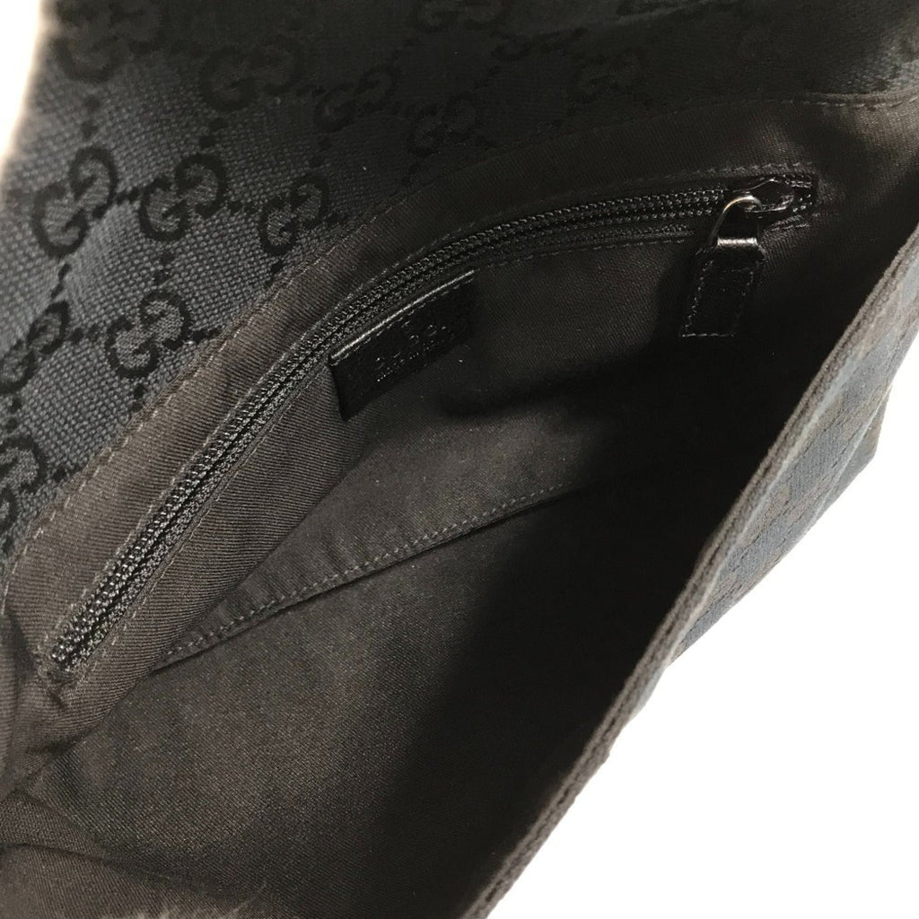 Gucci Black Gg Canvas Leather Fanny Pack (Pre-Owned)