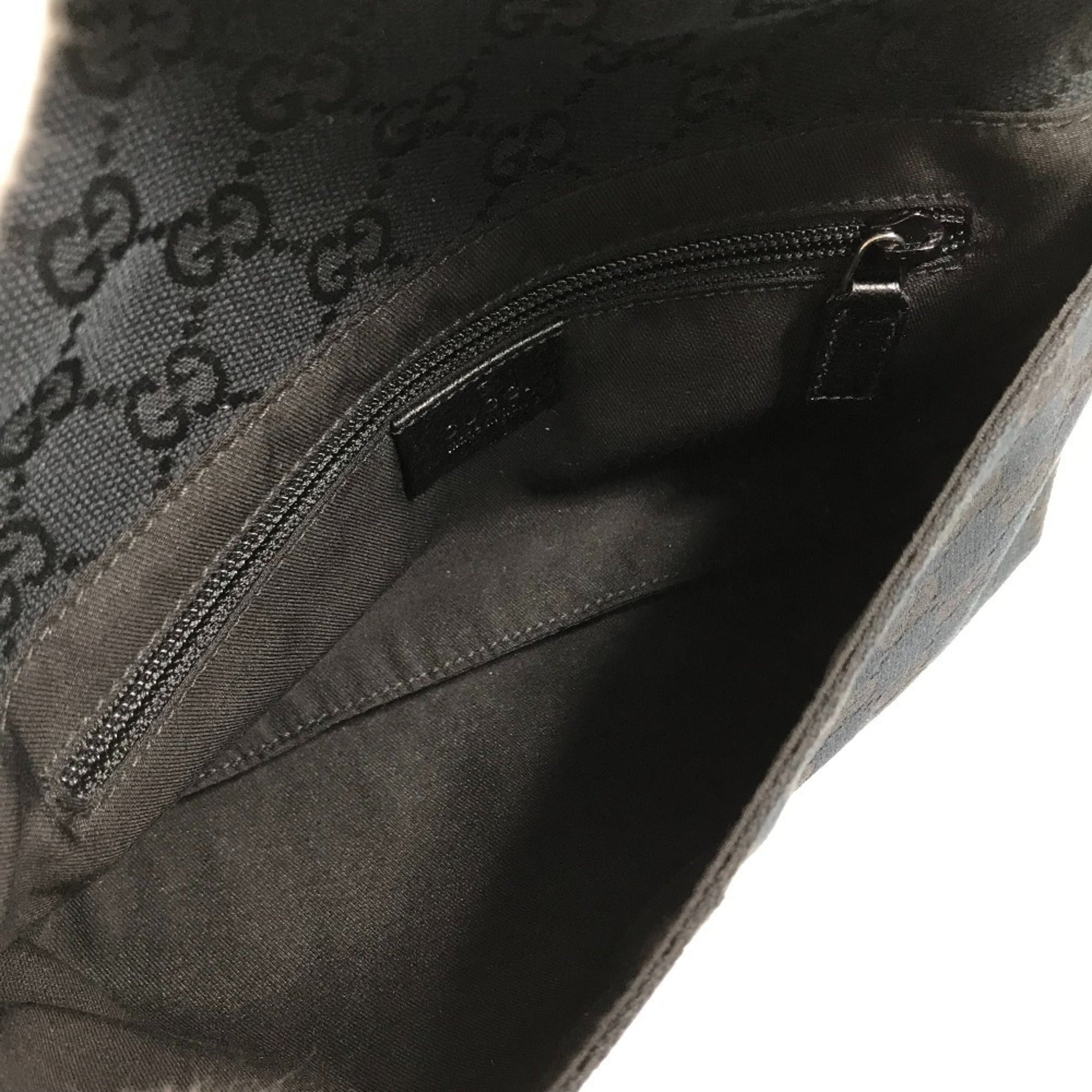 Gucci Black Gg Canvas Leather Fanny Pack (Pre-Owned)