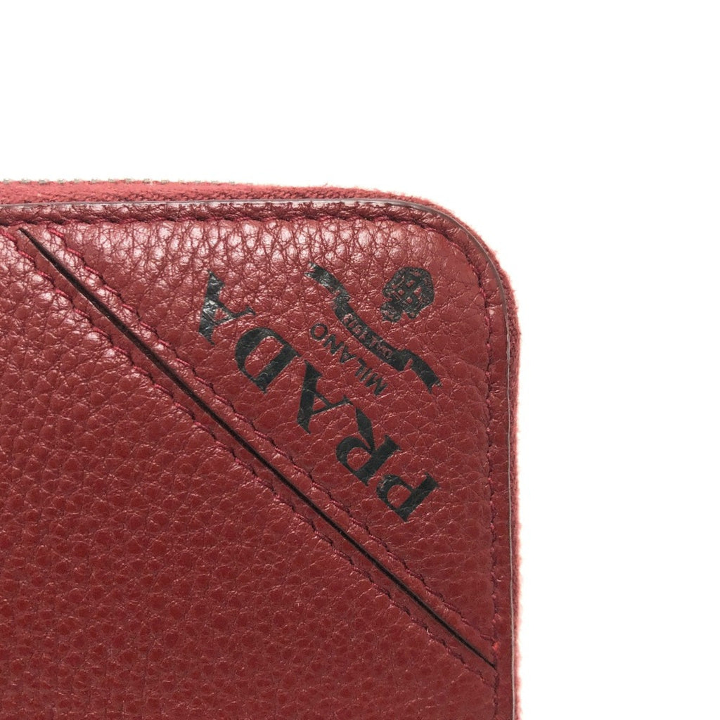 Prada Red Leather Long Wallet (Bi-Fold) (Pre-Owned)