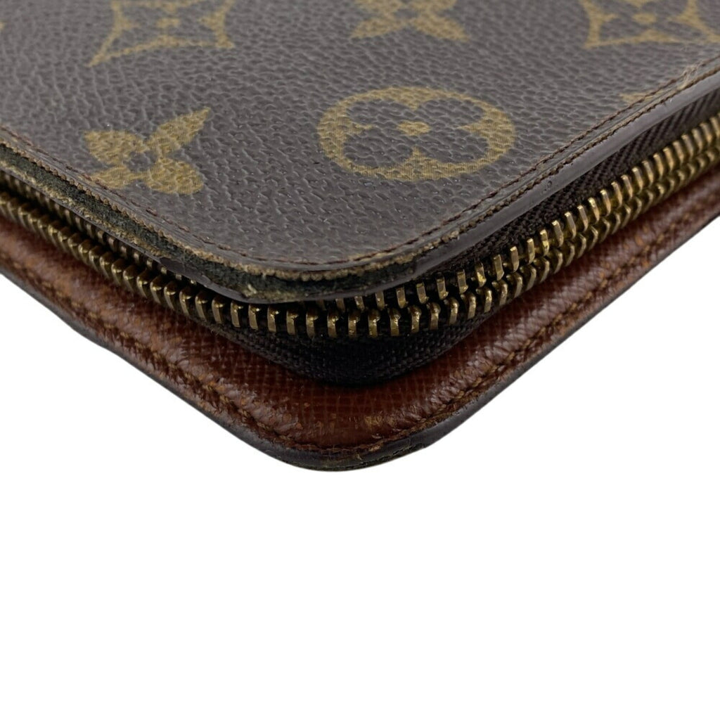 Louis Vuitton Monogram Brown Leather Long Wallet (Bi-Fold) (Pre-Owned)