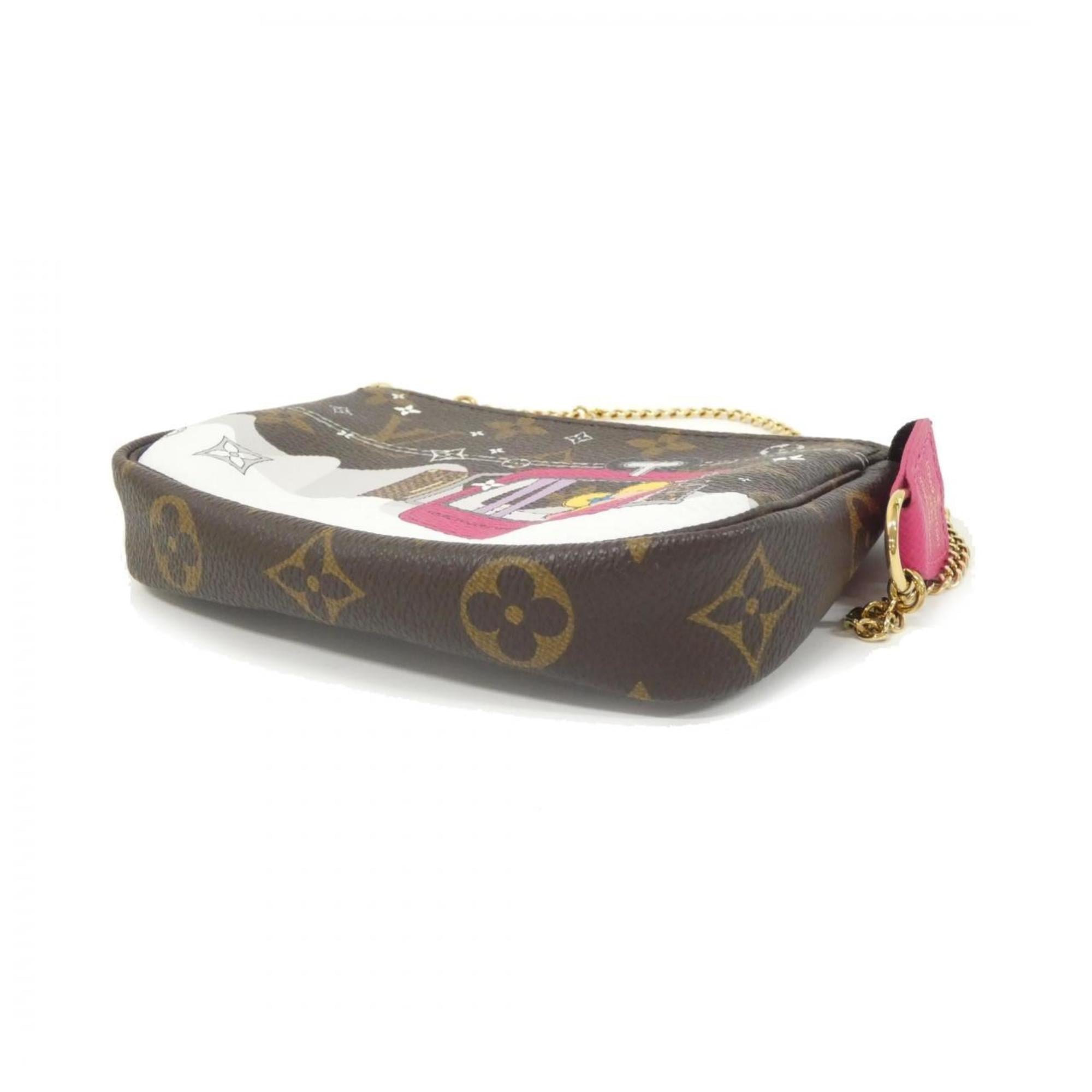 Louis Vuitton Marron Coated Canvas Pochette Pouch (Pre-Owned)