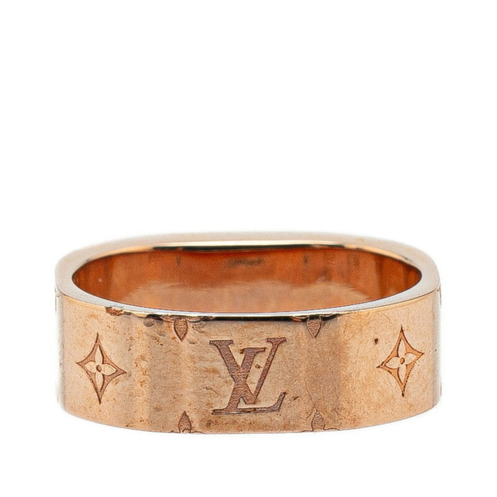 Louis Vuitton Silver Pink Gold Gold Plating Metal Band Ring (Pre-Owned)