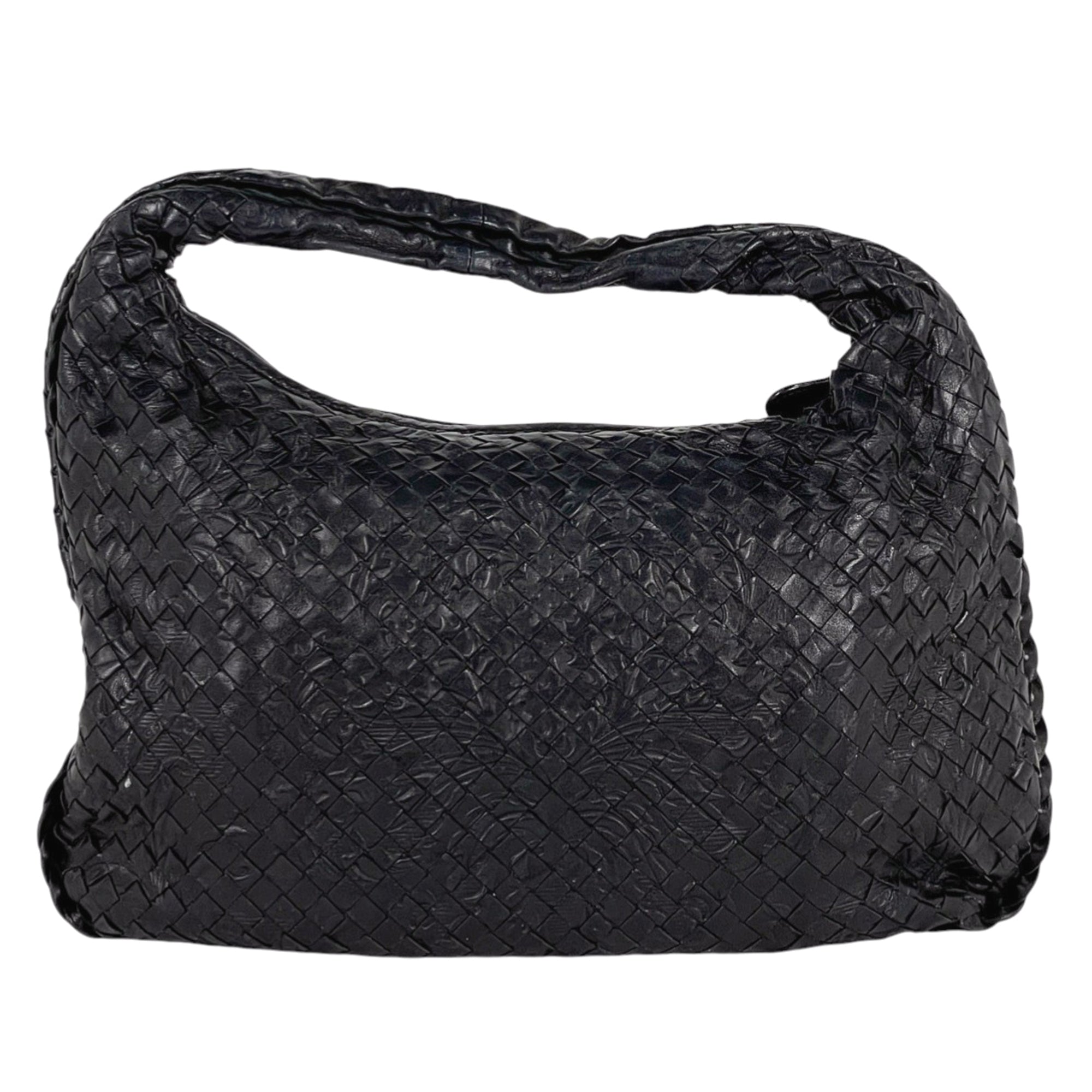 Bottega Veneta Black Leather Handbag Shoulder Bag (Pre-Owned)
