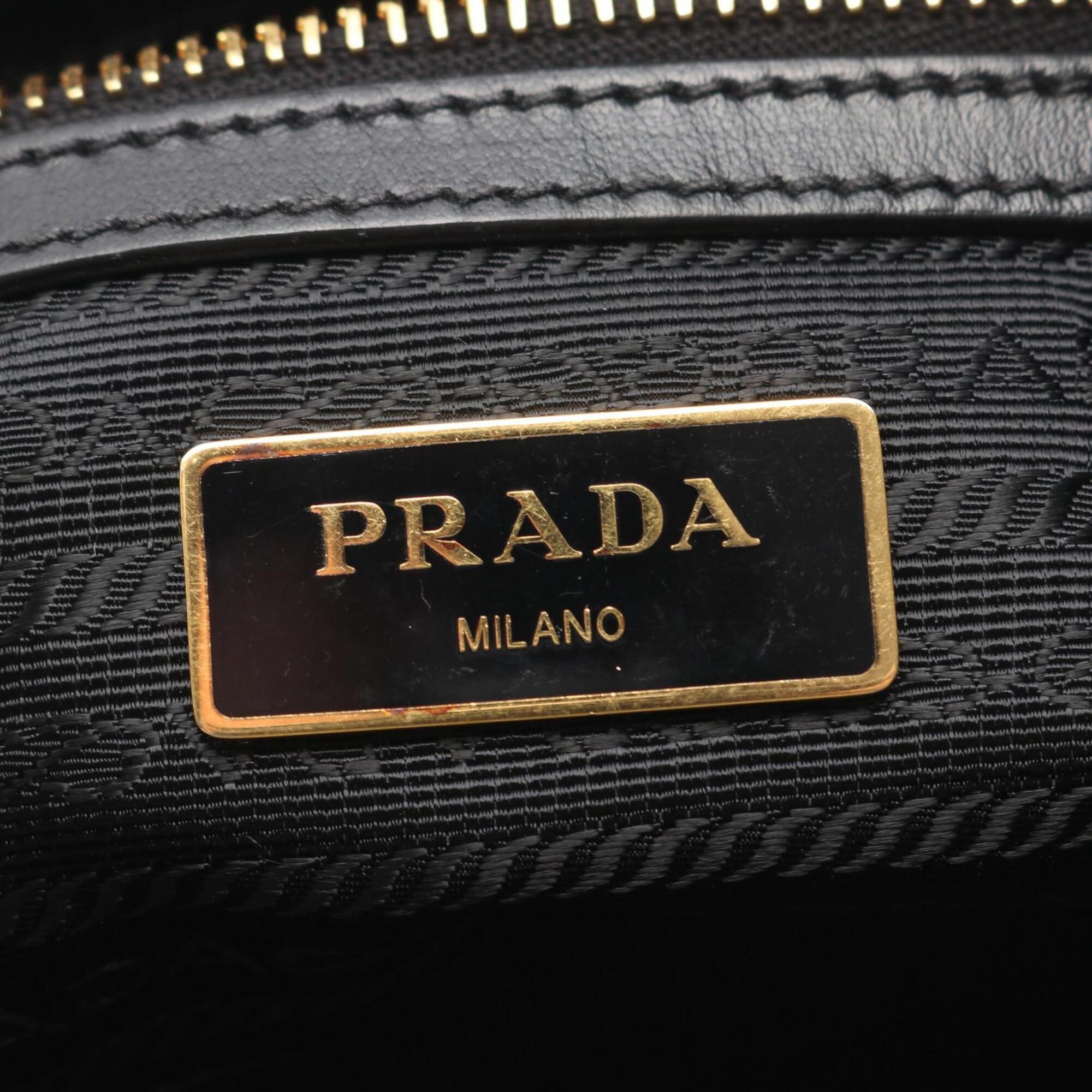 Prada Black Nylon Leather Handbag (Pre-Owned)