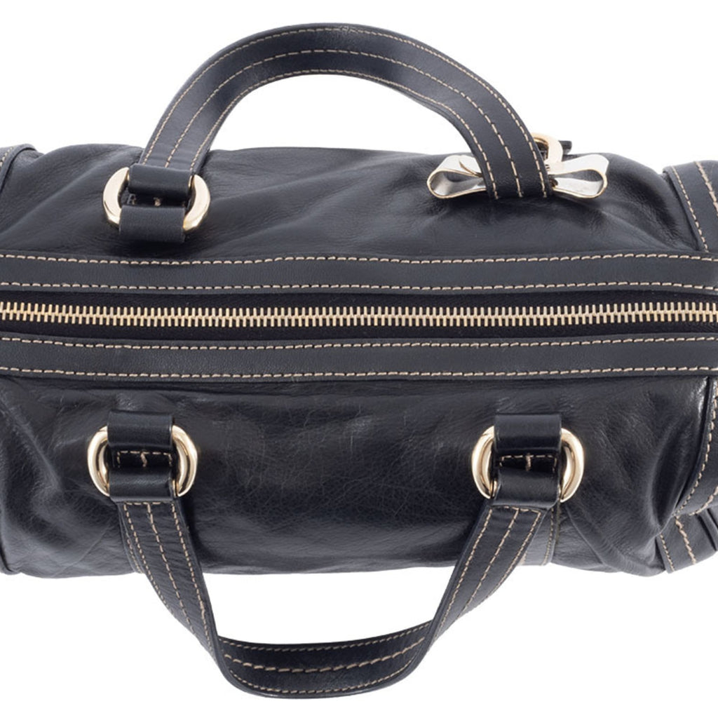 Gucci Hysteria Black Leather Boston Bag (Pre-Owned)