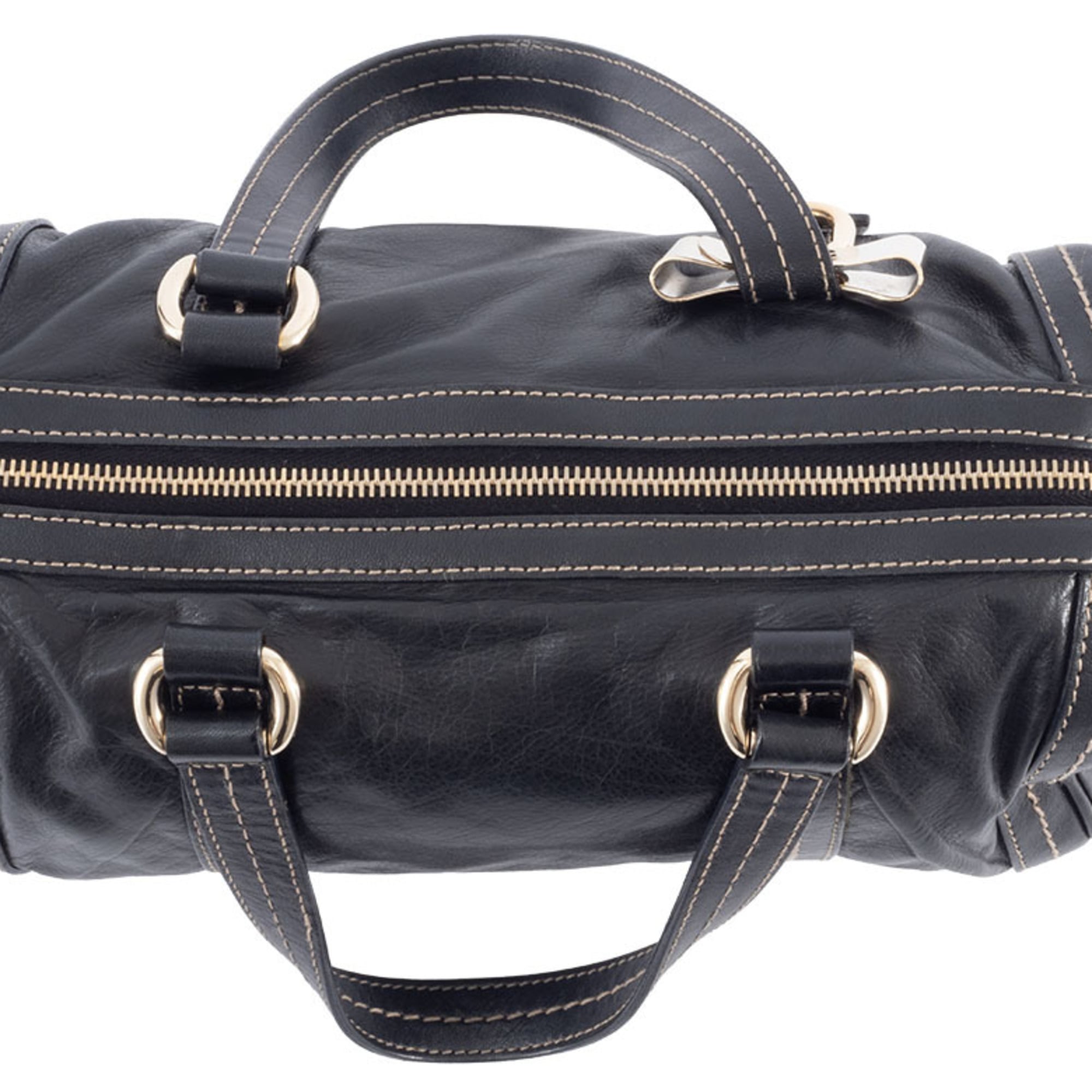 Gucci Hysteria Black Leather Boston Bag (Pre-Owned)