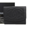 Chanel Black Grained Calfskin Wallet (Bi-Fold) (Pre-Owned)