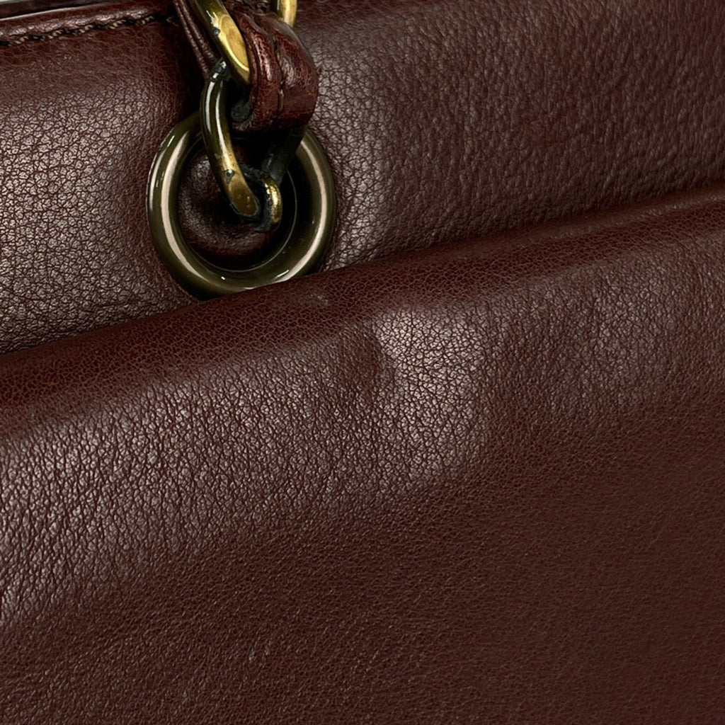 Chanel Brown Leather Handbag Tote Bag (Pre-Owned)