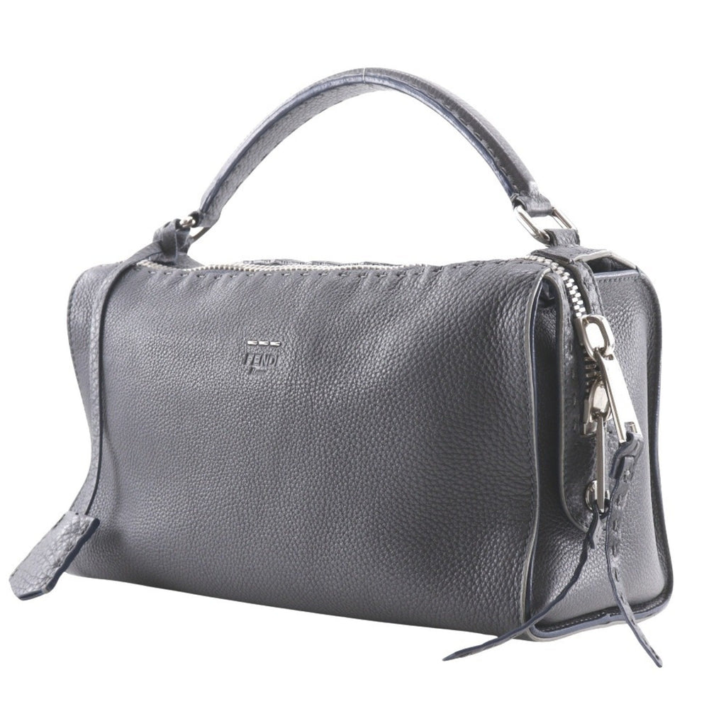 Fendi Gray Leather Handbag (Pre-Owned)