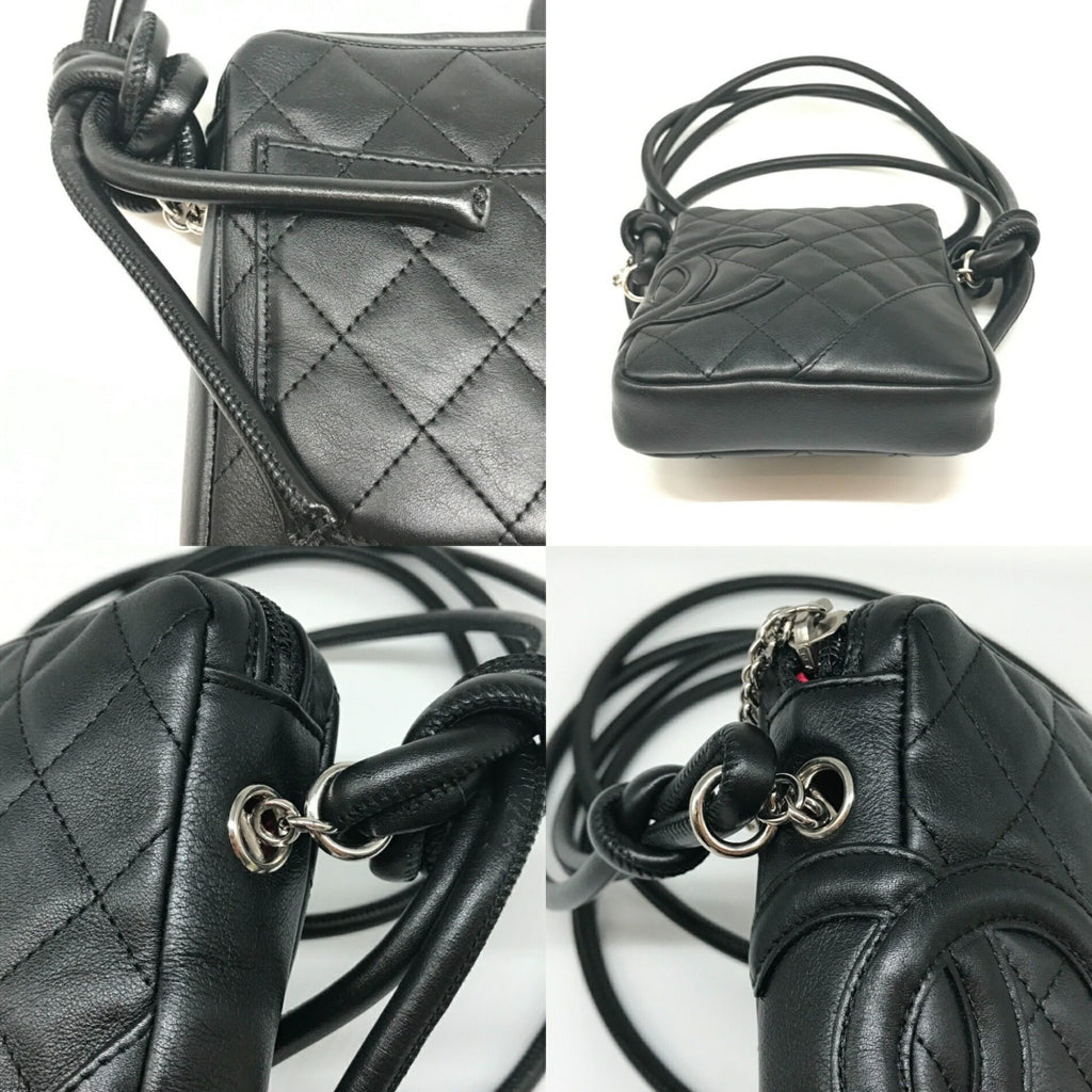 Chanel Black Leather Pochette Shoulder Bag (Pre-Owned)