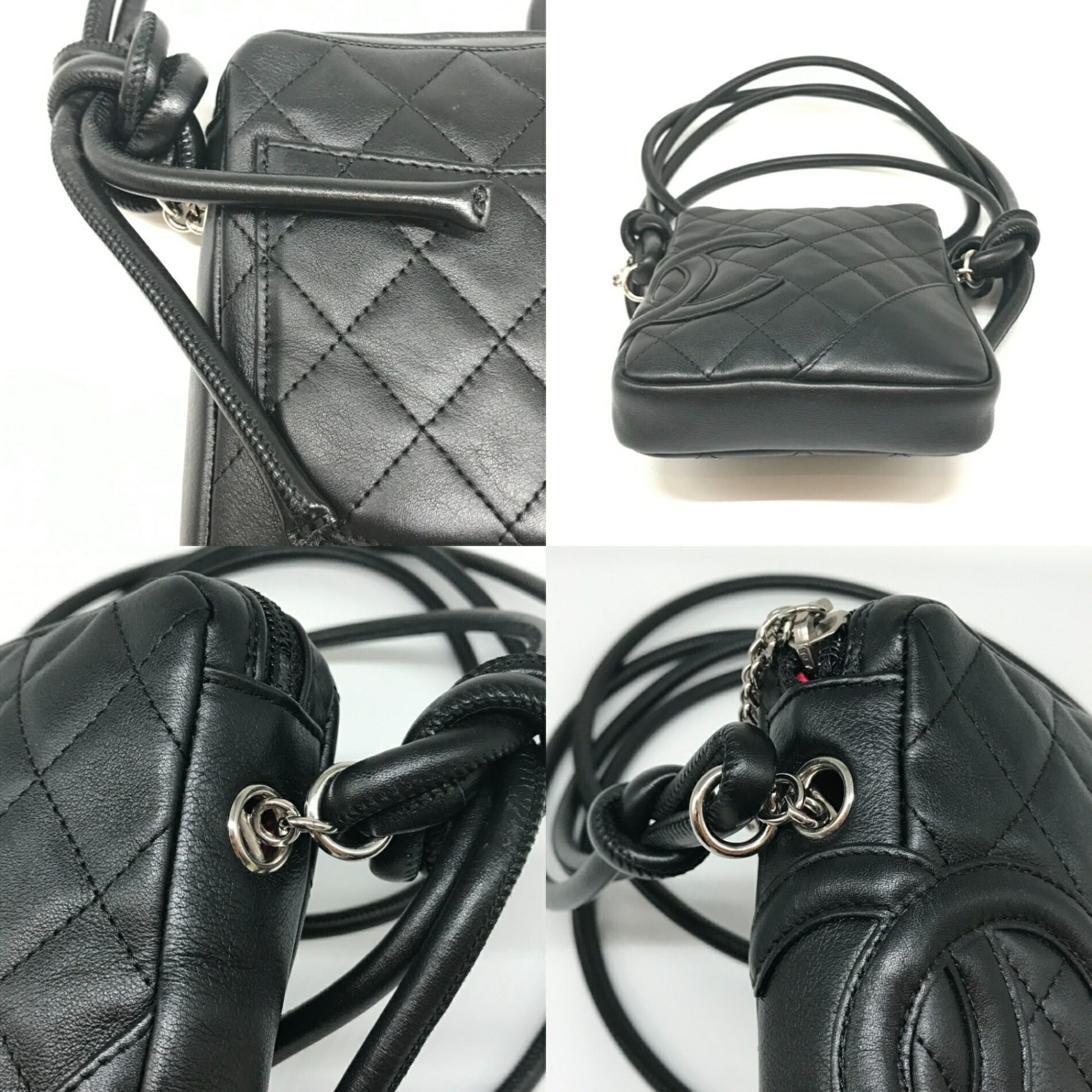 Chanel Black Leather Pochette Shoulder Bag (Pre-Owned)