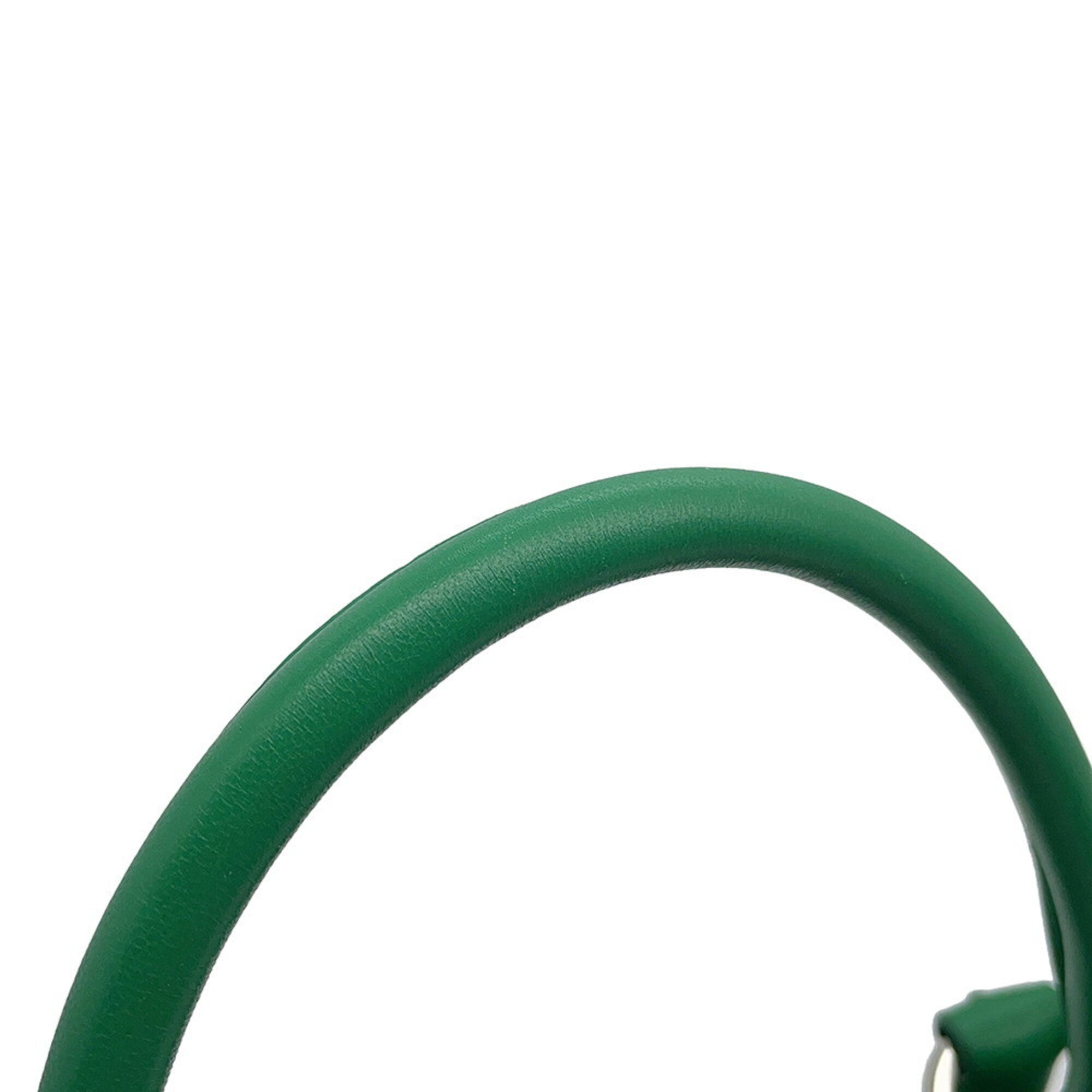 Prada Green Leather Handbag Shoulder Bag (Pre-Owned)