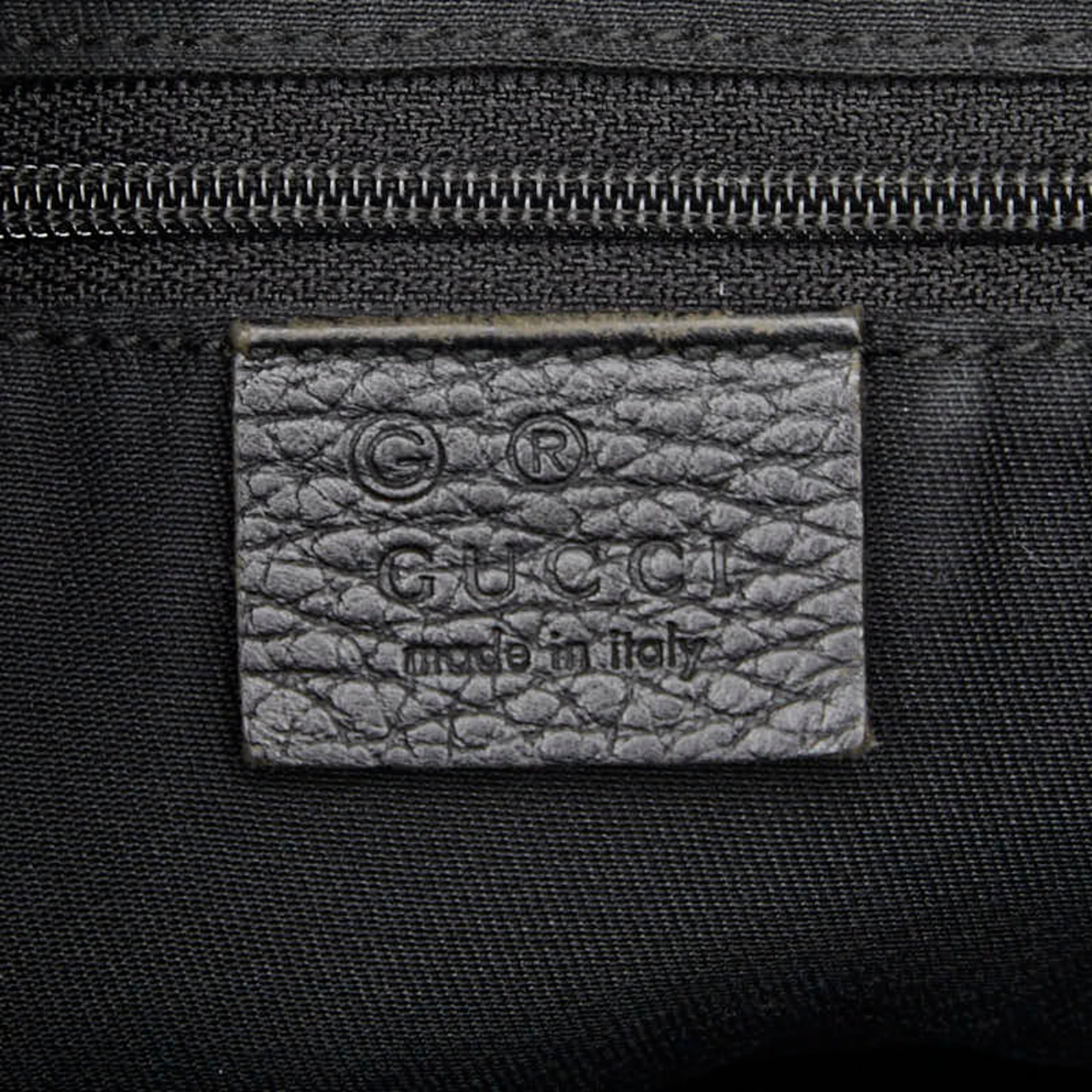 Gucci Black Canvas Leather Shoulder Bag (Pre-Owned)