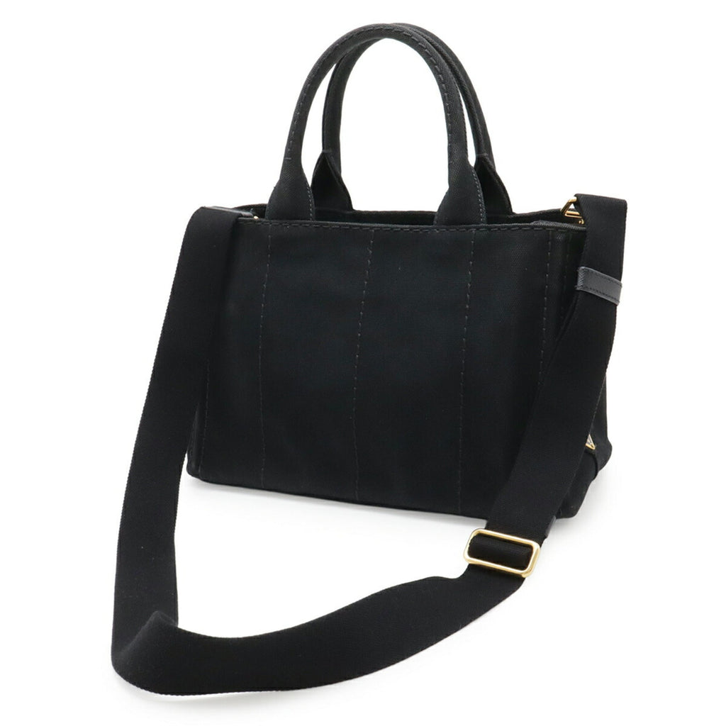 Prada Black Nero Canapa Canvas Handbag Shoulder Bag (Pre-Owned)