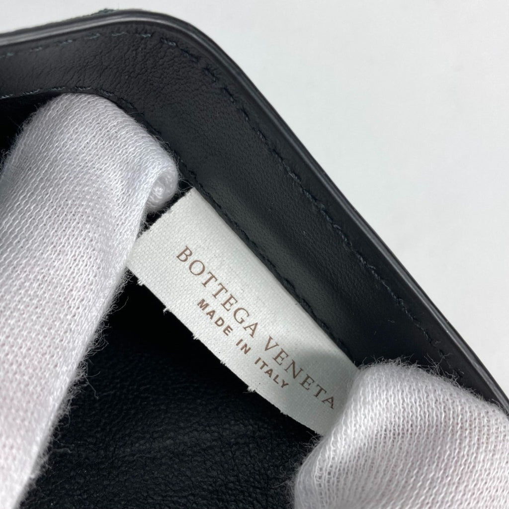 Bottega Veneta Black Leather Wallet (Tri-Fold) (Pre-Owned)