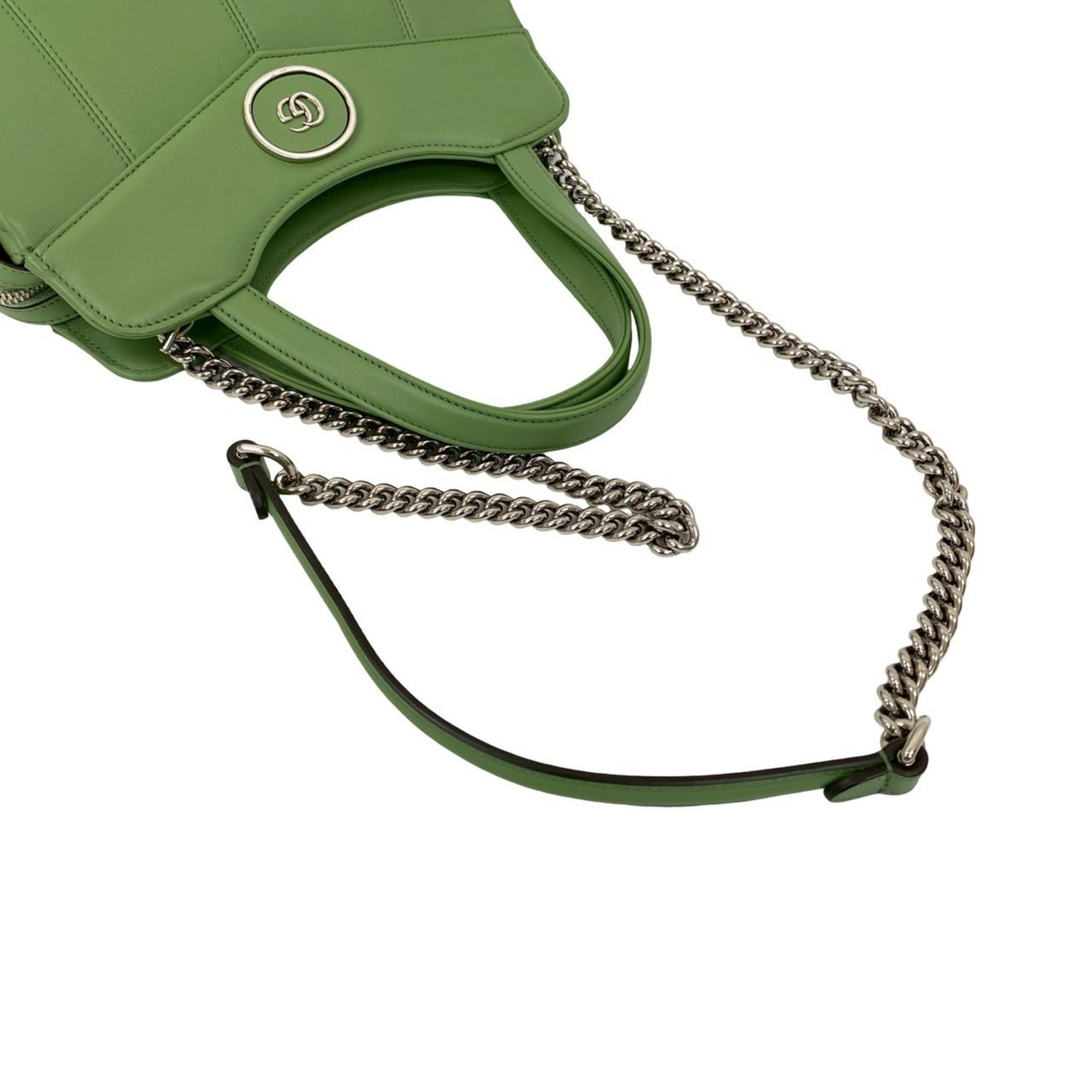 Gucci Green Leather Handbag Shoulder Bag (Pre-Owned)