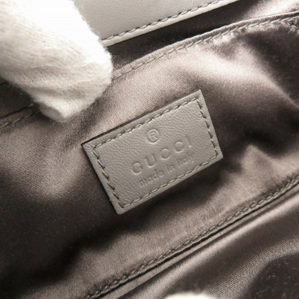 Gucci Gray Leather Shoulder Bag (Pre-Owned)