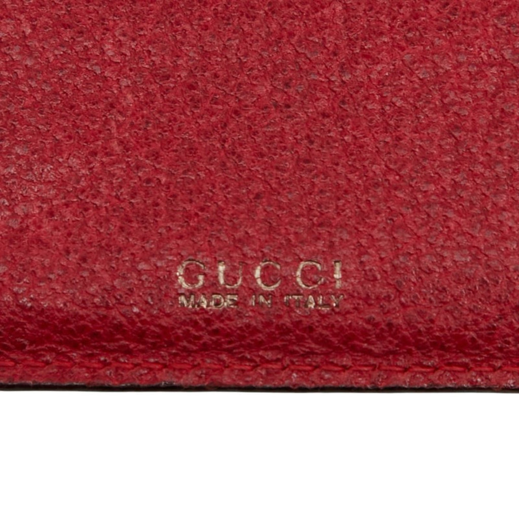 Gucci Red Color Leather Chain/Shoulder Wallet (Pre-Owned)