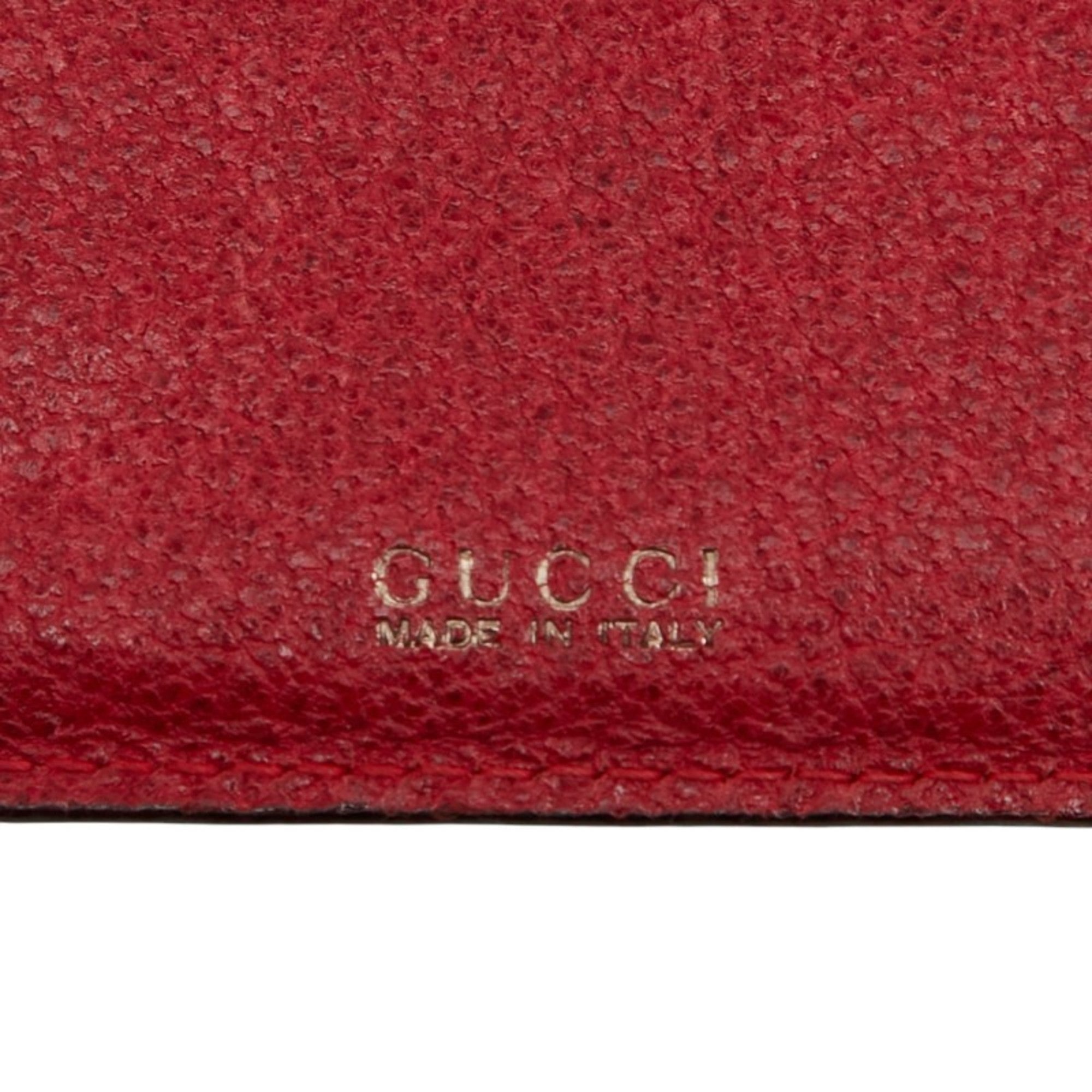 Gucci Red Color Leather Chain/Shoulder Wallet (Pre-Owned)