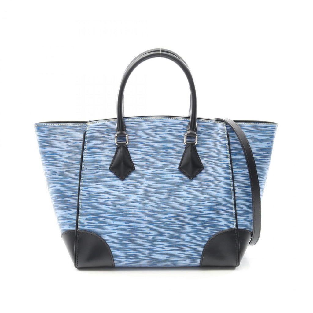 Louis Vuitton Black Blue Leather Tote Bag (Pre-Owned)