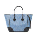 Louis Vuitton Black Blue Leather Tote Bag (Pre-Owned)