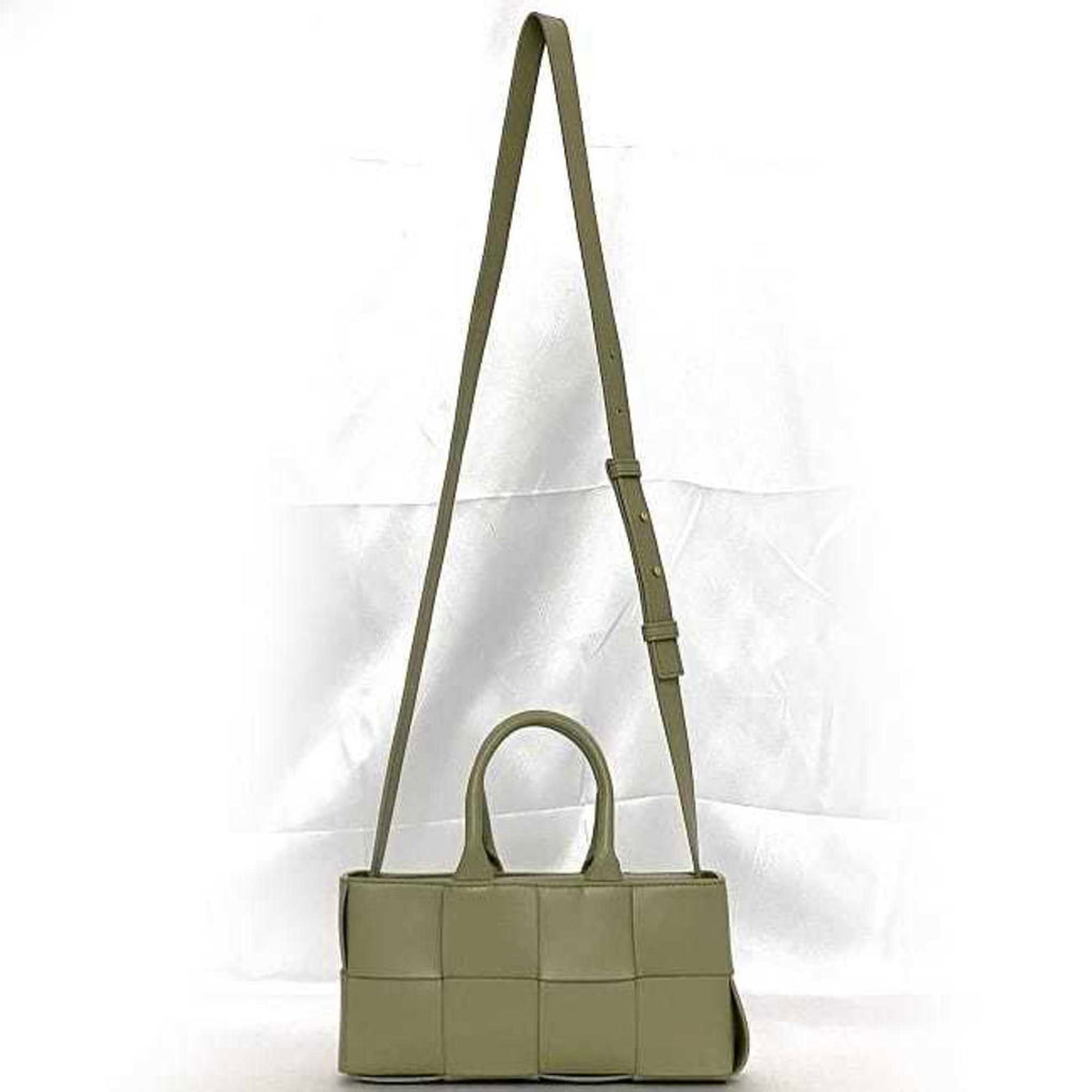 Bottega Veneta Light Green Leather Handbag Shoulder Bag (Pre-Owned)