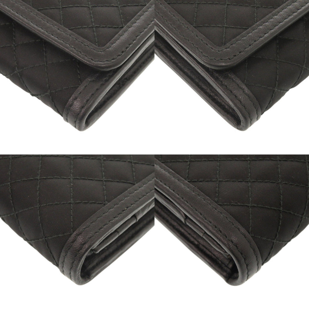 Prada Black Nylon Leather Long Wallet (Bi-Fold) (Pre-Owned)