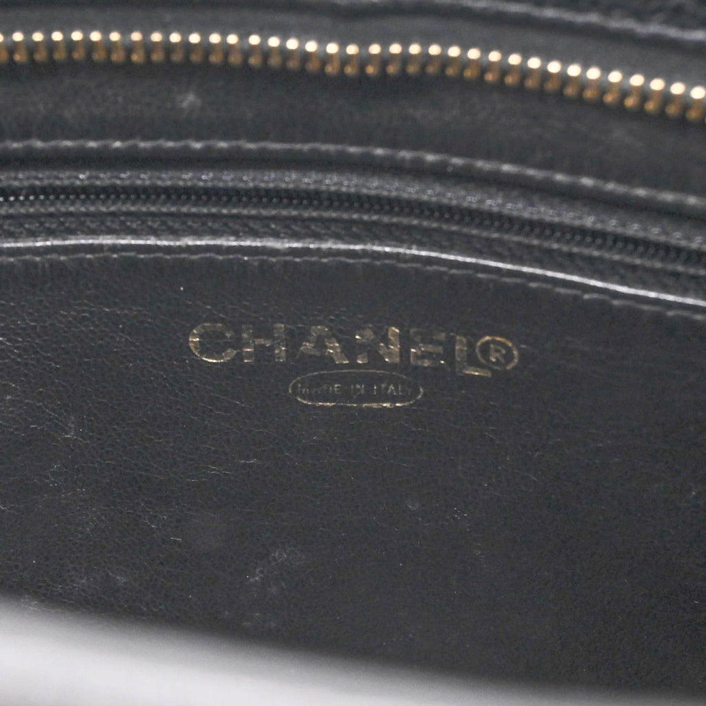 Chanel Black Grained Calfskin Handbag Tote Bag (Pre-Owned)