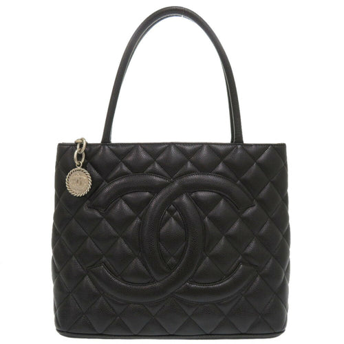 Chanel Black Grained Calfskin Tote Bag (Pre-Owned)