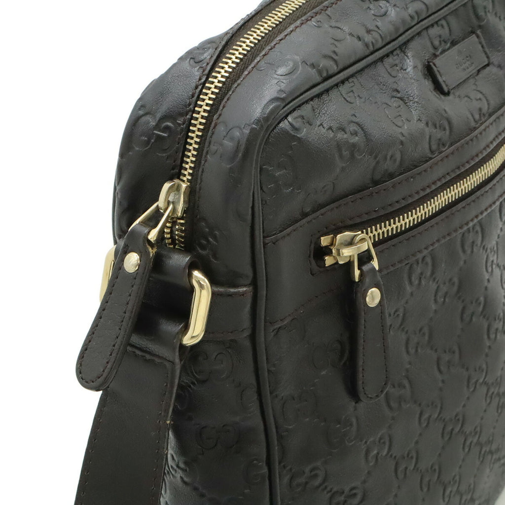 Gucci Brown Dark Brown Leather Shoulder Bag (Pre-Owned)
