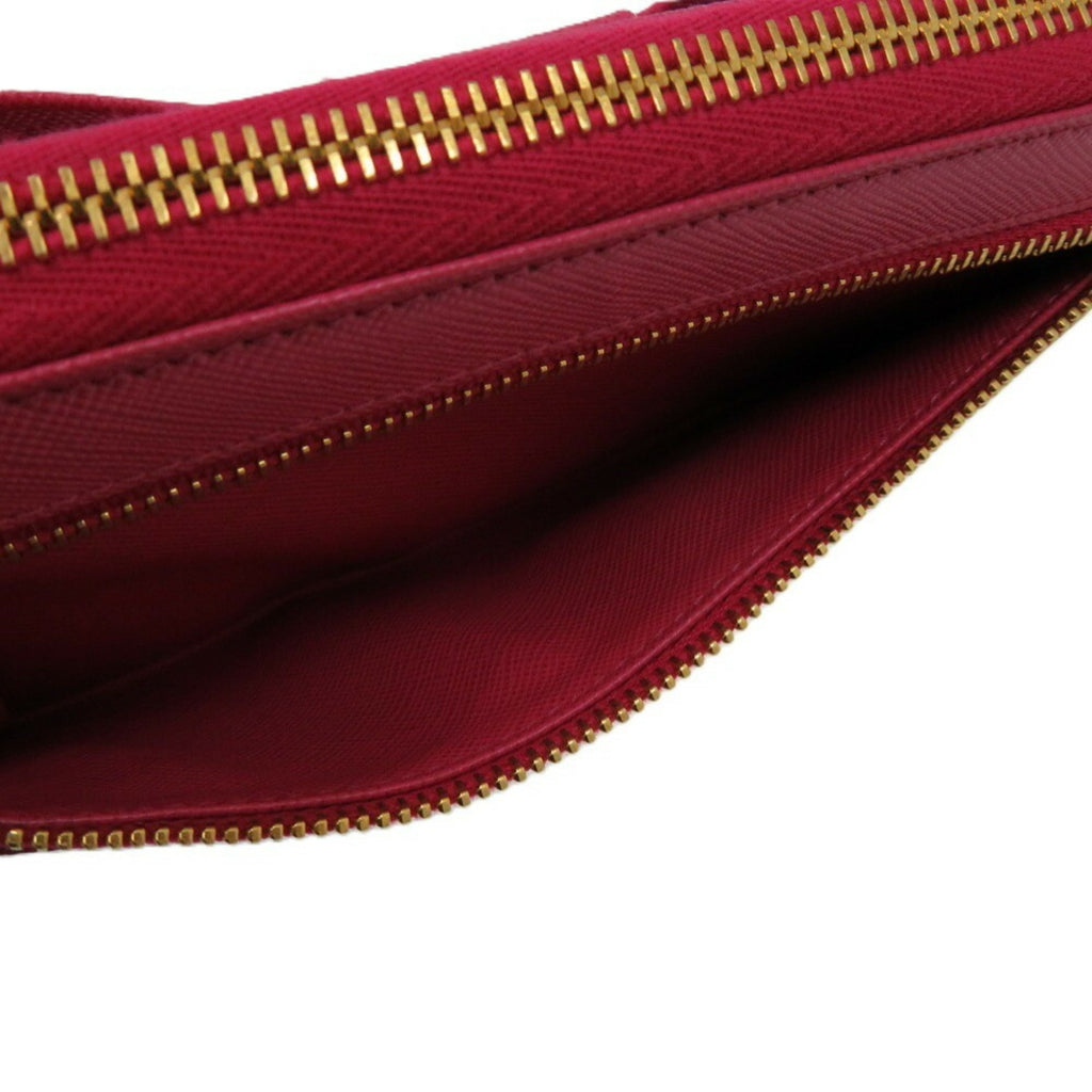 Prada Pink Leather Long Wallet (Bi-Fold) (Pre-Owned)