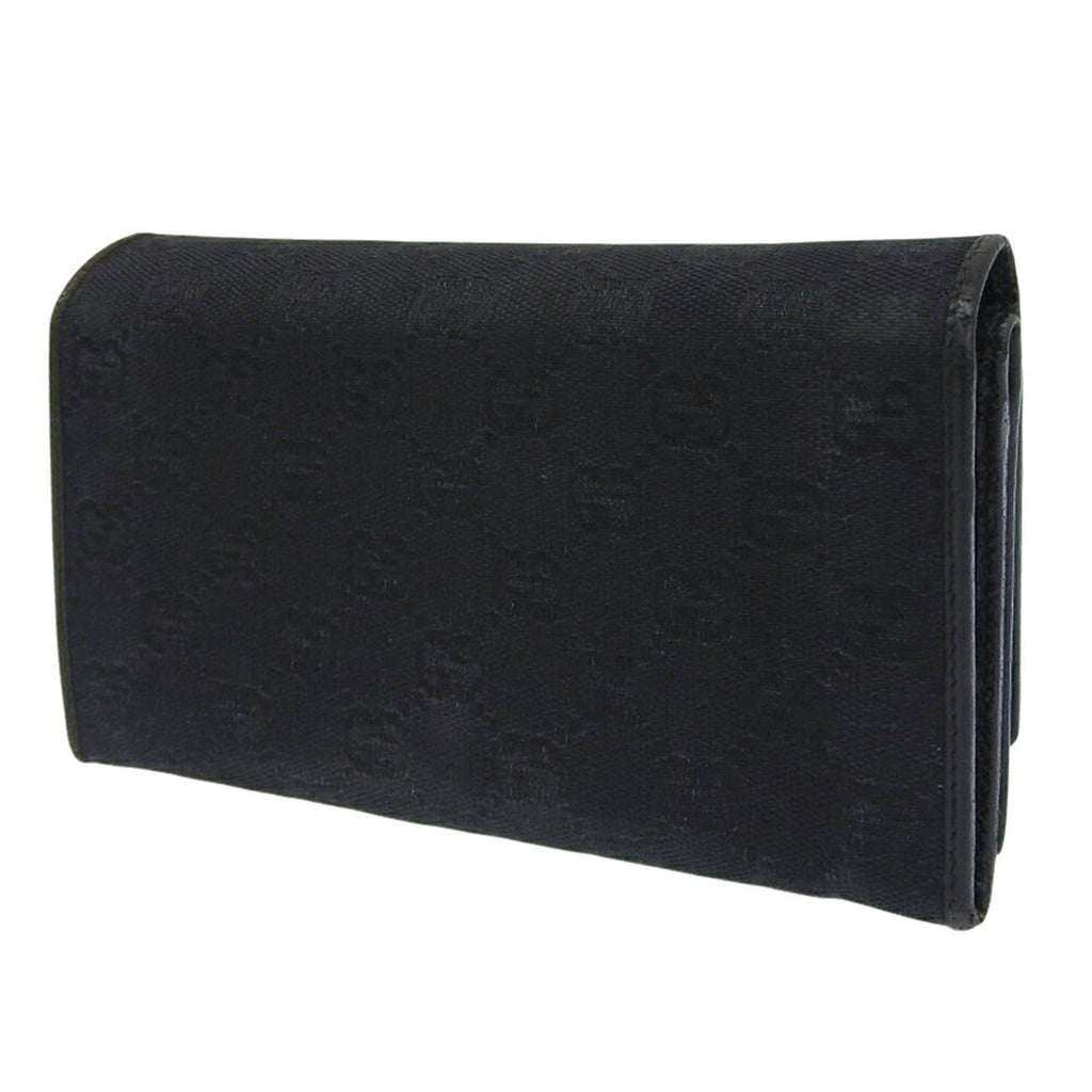 Gucci Black Gg Canvas Long Wallet (Bi-Fold) (Pre-Owned)