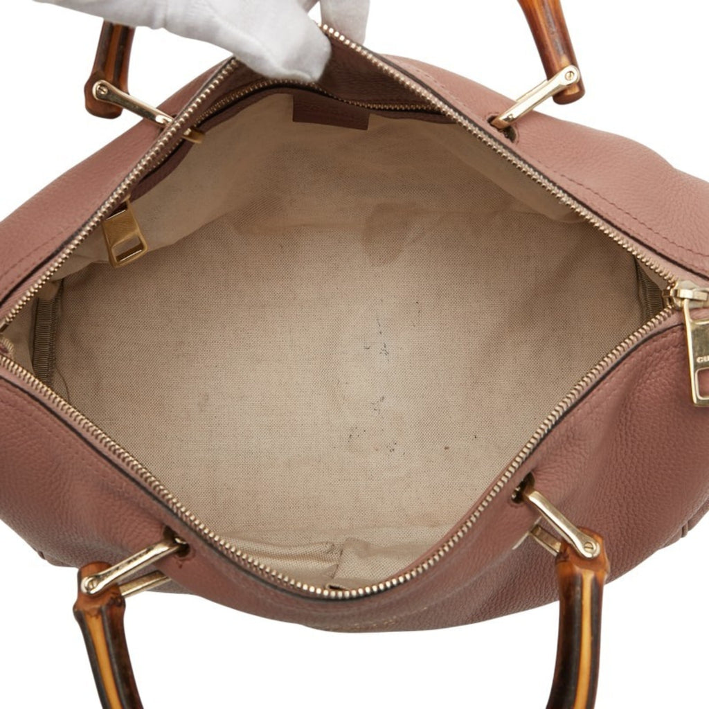 Gucci Pink Leather Handbag Shoulder Bag (Pre-Owned)
