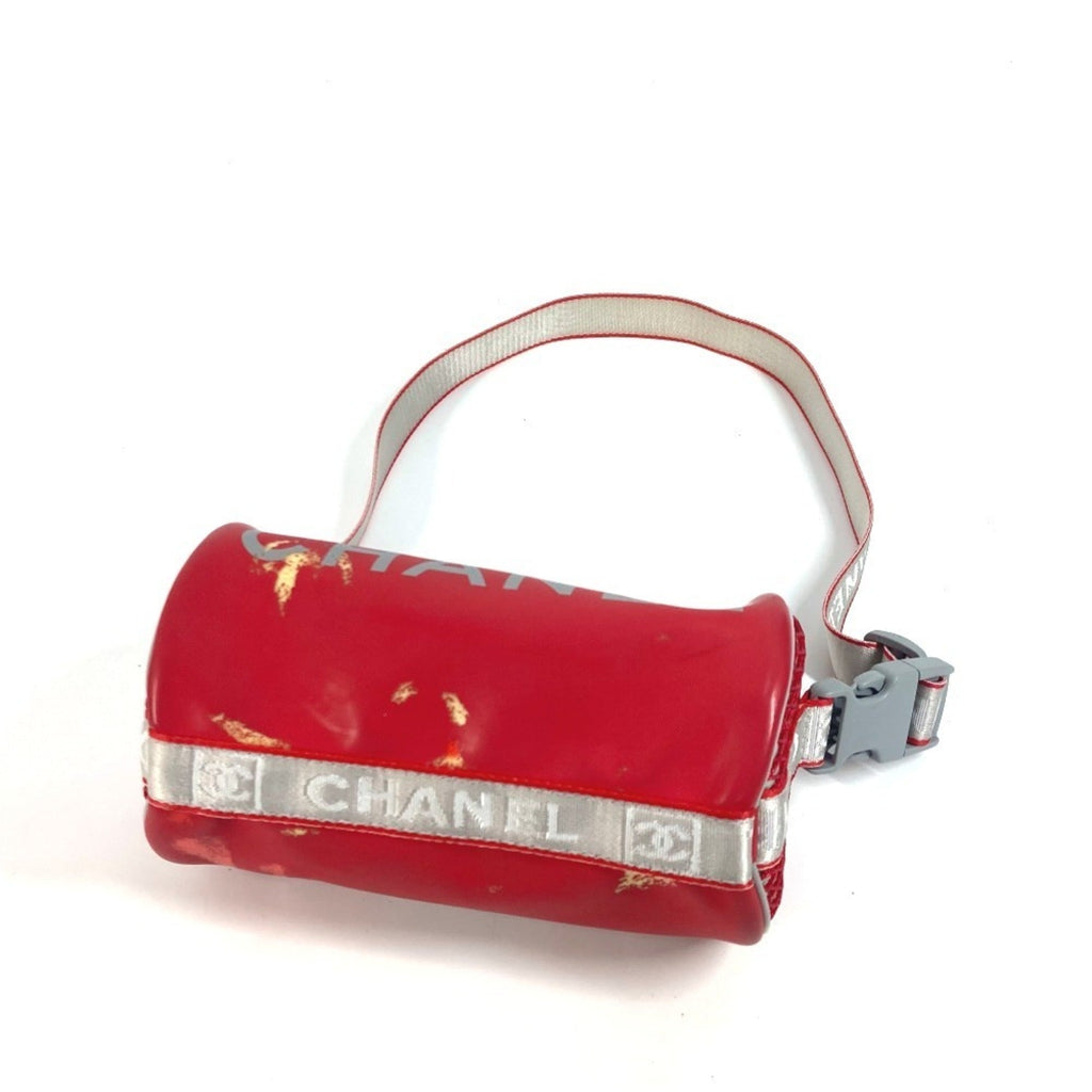 Chanel Sport Red Color White Rubber Handbag (Pre-Owned)