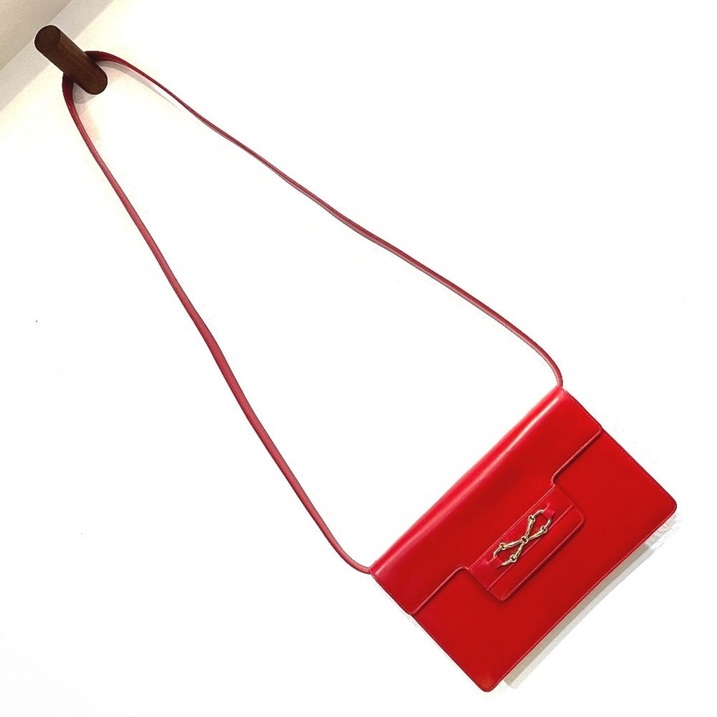Gucci Red Color Leather Clutch Bag Shoulder Bag (Pre-Owned)