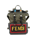 Fendi Khaki Multi-Color Nylon Leather Handbag (Pre-Owned)
