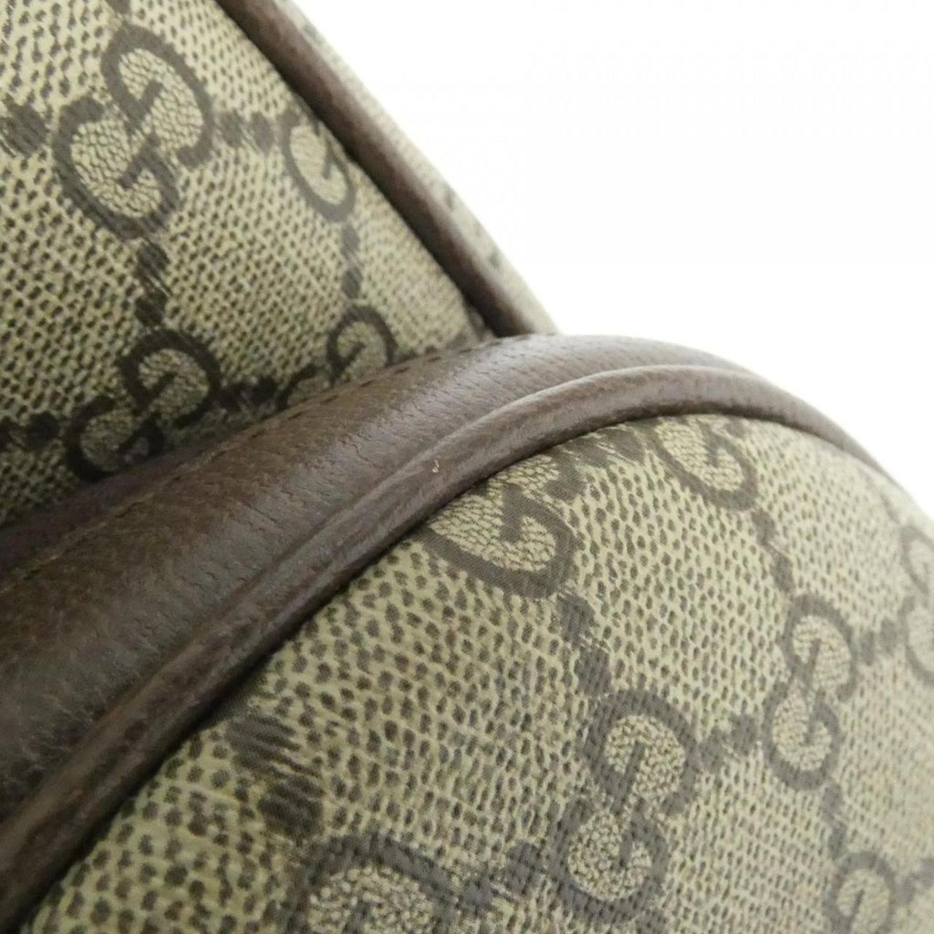 Gucci Beige Brown Gg Supreme Canvas Leather Shoulder Bag (Pre-Owned)