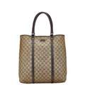 Gucci Beige Brown Pvc Leather Shoulder Bag Tote Bag (Pre-Owned)