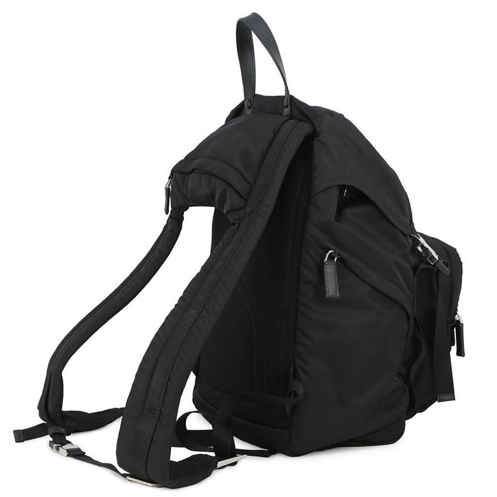 Prada Black Nylon Leather Backpack (Pre-Owned)