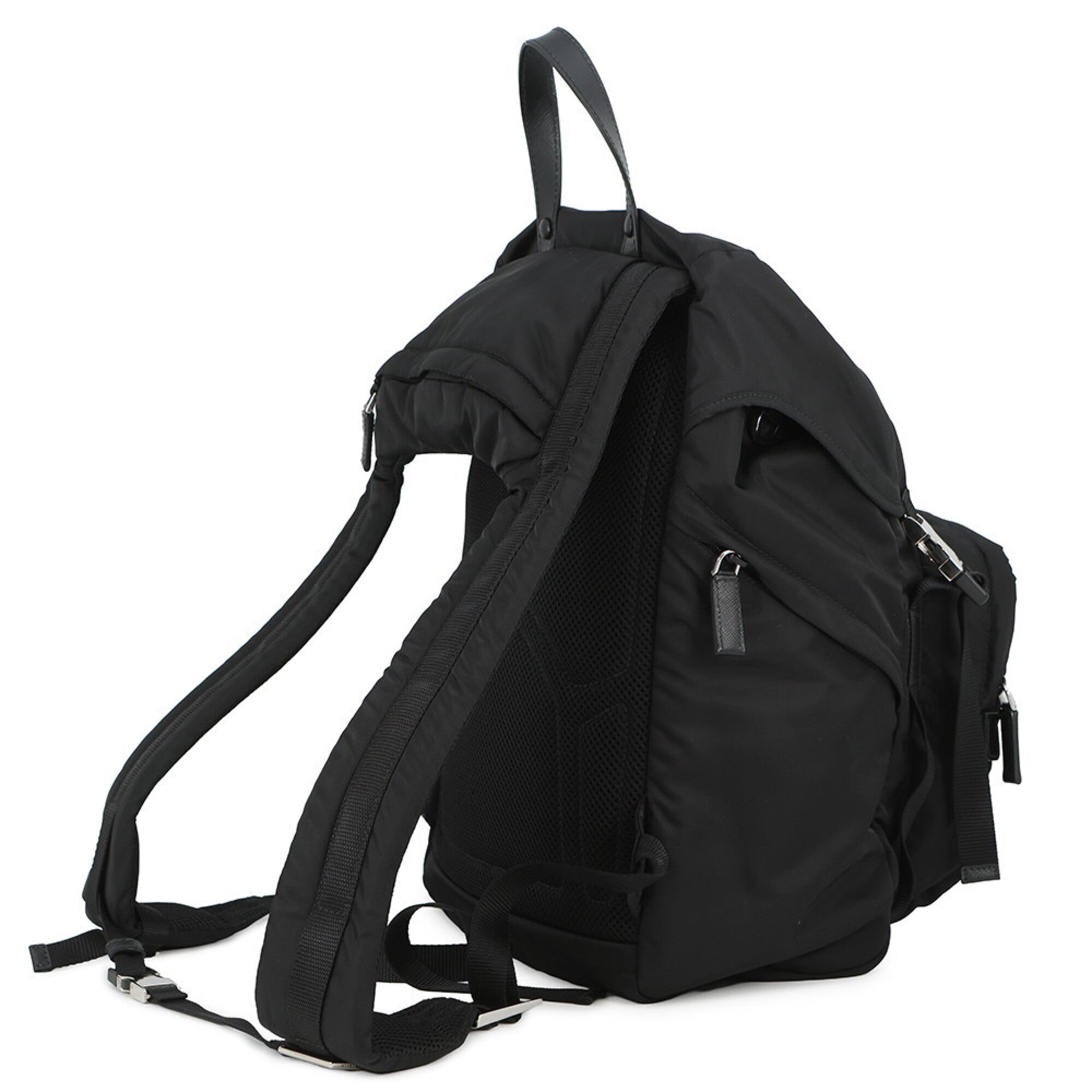 Prada Black Nylon Leather Backpack (Pre-Owned)