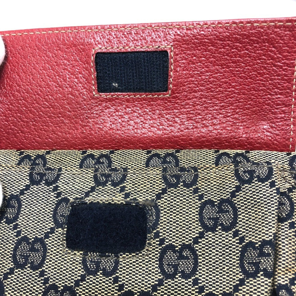 Gucci Red Color Gg Canvas Leather Fanny Pack Sling Bag (Pre-Owned)