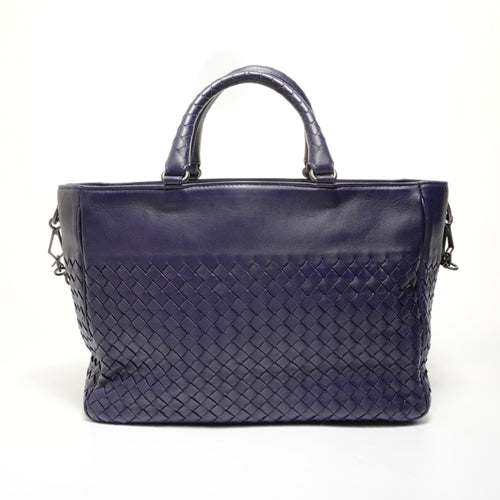 Bottega Veneta Intrecciato Purple Intrecciato Handbag (Pre-Owned)