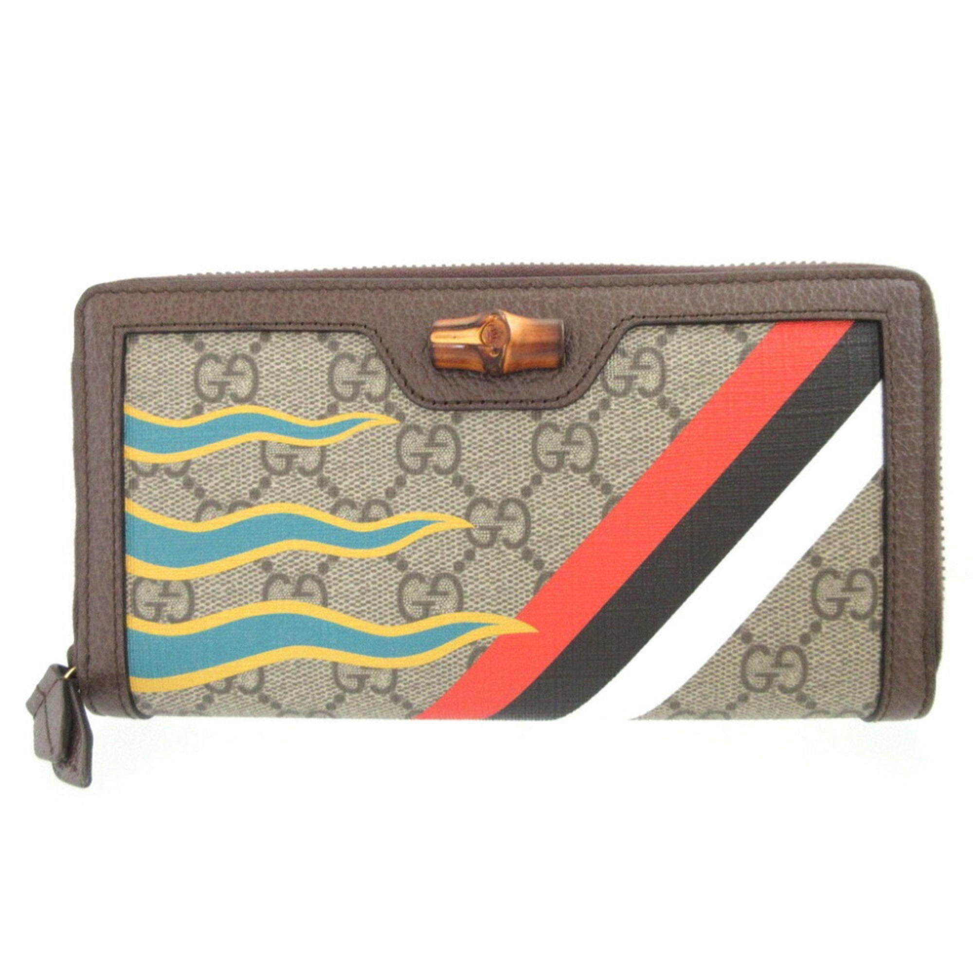 Gucci Beige Brown Gg Supreme Leather Coin Purse/Coin Case (Pre-Owned)