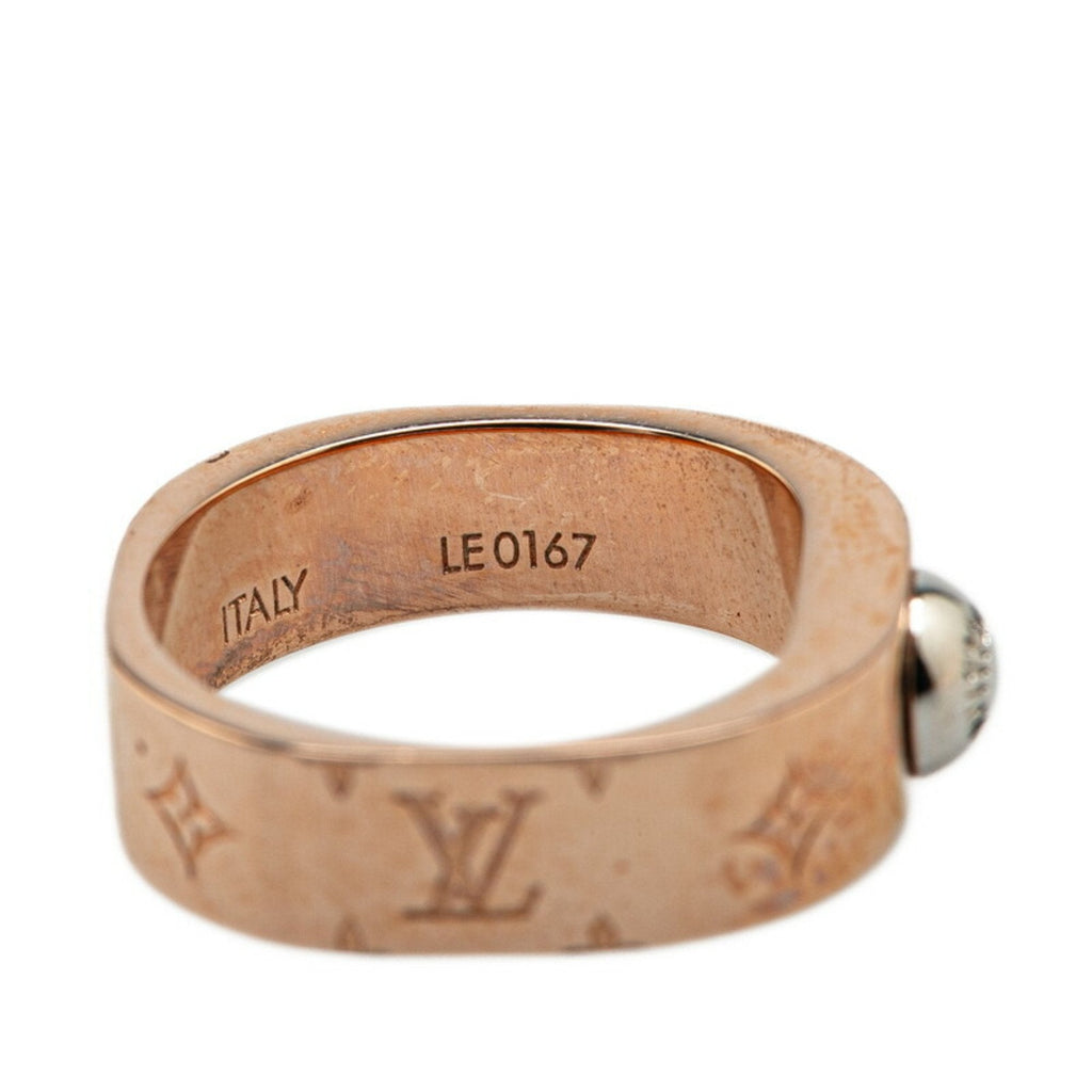 Louis Vuitton Silver Pink Gold Gold Plating Metal Band Ring (Pre-Owned)