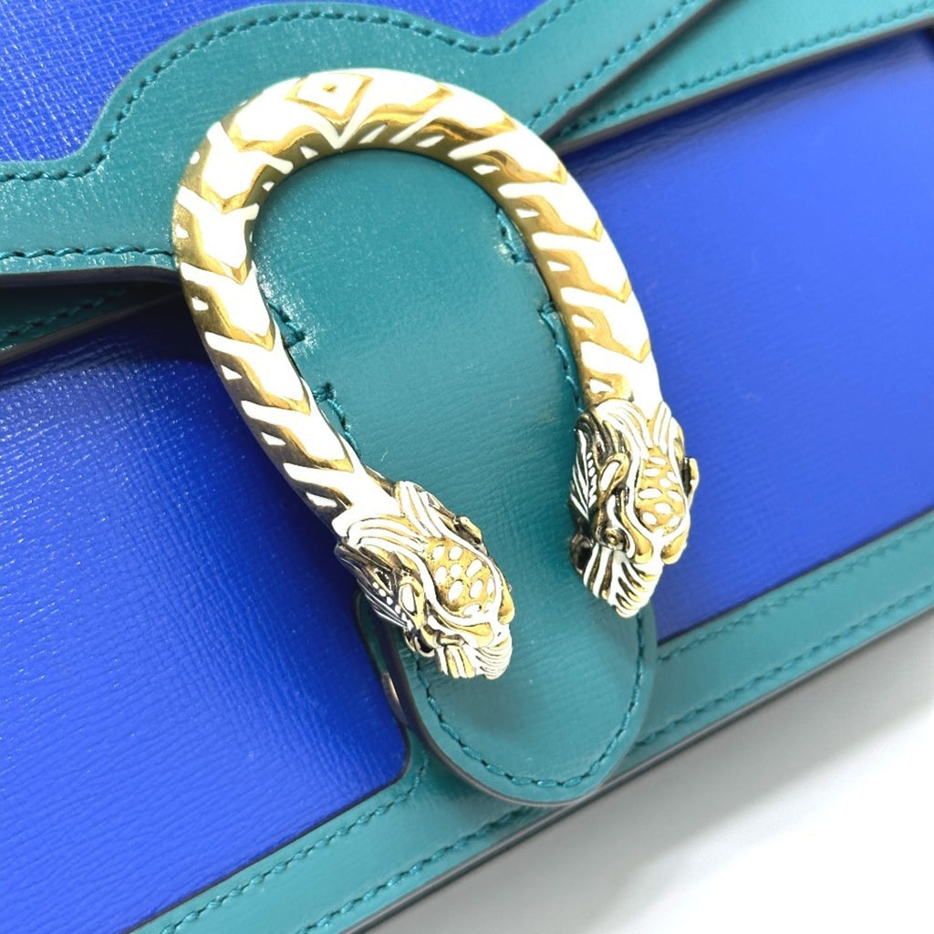 Gucci Blue Green Leather Shoulder Bag (Pre-Owned)